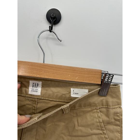 Gap Womens Khaki Chino Shorts Size 2 3" NWT Mid Rise Utility Casual Stretch - Picture 2 of 7